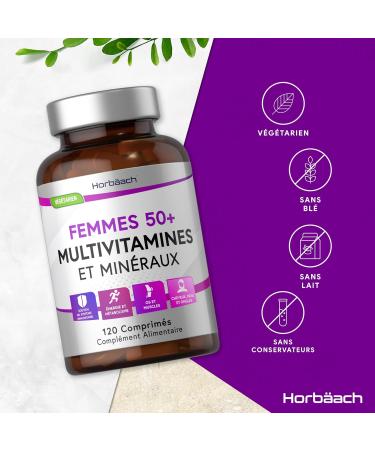 Multivitamins Women 50 Years | 27 Multivitamins Minerals and Essential Plants | with Vitamin C for Normal Collagen Formation Biotin B6 and B12 | 120 Vegetarian Tablets | by Horbaach - Buy Online on GoSupps.com