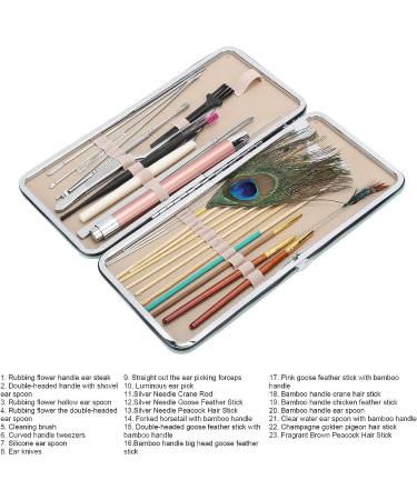 Professional Ear Wax Removal Kit - Double Ended Ear Scoop Spoon with Brush and Storage Box - 23 Mint Green Ear Picking Sets - Buy Online on GoSupps.com