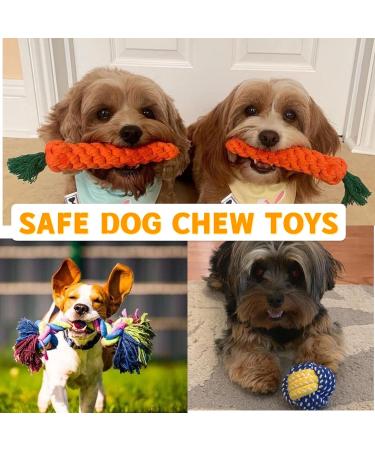 SHCNSJC Dog Toys Puppy Teething Rope Chew Toy for Small Dogs Indestructible for Boredom Interactive Large Tough Ball On A Ropes Medium & Small Chew Toy 12 PCS - Buy Online on GoSupps.com