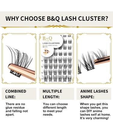 72 PCs DIY Individual Eyelashes - Reusable Wispy & Fluffy Lash Extensions for Beginners (B03 D-14mm) - Buy Online on GoSupps.com