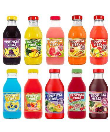 Tropical Vibes Beverage Collection - Exotic and Classic Flavors Mix Natural Fruit Juice Lemonade Refreshing Summer Drinks -300ml - Pack of 10 - Buy Online on GoSupps.com
