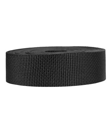 Strapworks Lightweight Polypropylene Webbing - Poly Strapping for Outdoor DIY Gear Repair, Pet Collars, Crafts  1.5 Inch by 10, 25, or 50 Yards, Over 20 Colors Black 1.5" x 10 yard