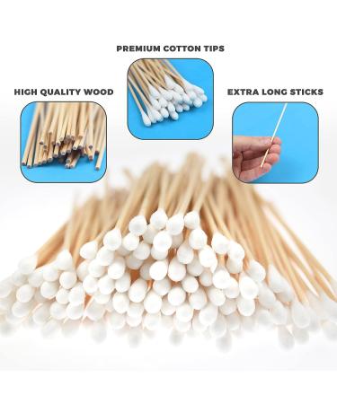 400pcs Biodegradable Cotton Swabs with Wood Handle - 6 Inch | Ideal for Makeup, Eyes, Ears | Alpree - Buy Online on GoSupps.com