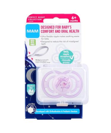 MAM Perfect Night Baby Pacifier for Girls | Soothing & Safe Nighttime Comfort | International Shipping Available - Buy Online on GoSupps.com