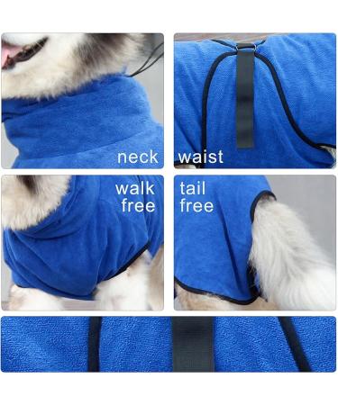  BB Extra Absorbent Dog Towel - Fast Drying Cat Bath Towel with Adjustable Straps - Blue | International Shipping Available - Buy Online on GoSupps.com