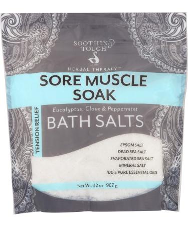 Soothing Touch Tension Relief Sore Muscle Soak Bath Salts Eucalyptus Clove & Peppermint, 32 Oz Peppermint 2 Pound (Pack of 1)