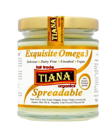 TIANA Fairtrade Organics Omega 3 Spreadable Butter Dairy Free No Coconut Taste 150 g