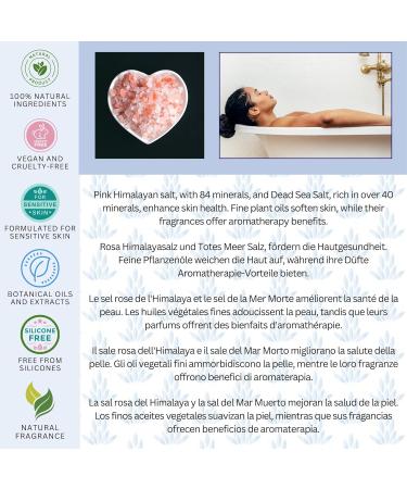 Amor Florum Blu - 100% Natural Bathing Salt | Himalayan & Totes Sea Salt with Rose & Geraniums | Detoxify & Relax - 400g - Buy Online on GoSupps.com