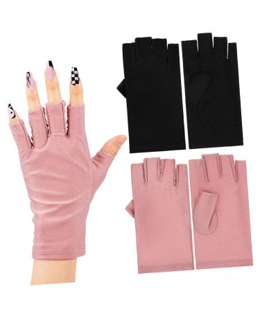 POPETPOP 2 Pairs Uv Gloves Nail Art Gel Nails Gel Gloves for Gel Manicure Nail Gloves Uv Sun Protection Gloves Nail Art Accessory Nail Art Accessories Anti Gloves Anti- up Cotton