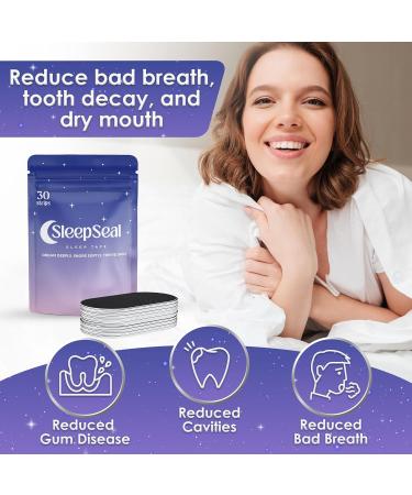 SleepSeal Mouth Tape for Sleeping | 30 Black Strips | Snoring Aid for Enhanced Nasal Breathing - Buy Online on GoSupps.com