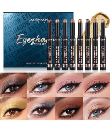 Eyeshadow Pencil Set | Shimmer Creamy Eyeshadow Pencils | Waterproof Cream Eye Shadow Stick Makeup Matte and Shimmer Creamy Eyeshadow Pencil B - Buy Online on GoSupps.com