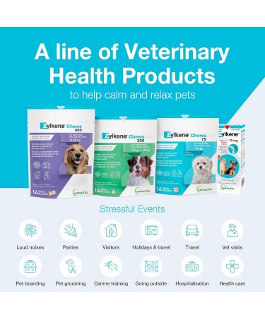 Vetoquinol Zylkene Veterinary Health Product - Calm and Relaxed Behaviour in Pets During Stressful Events - 75 mg - Small Dogs - 14 Units Small Dogs 75 mg - Buy Online on GoSupps.com