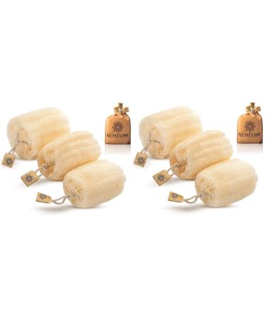 2 Set of Natural Loofah 8014 - 6pcs - Natural Real Egyptian Shower Loofah Sponge Body Scrubber That Will Get You Clean and Not Just Spread Soap - 6 Count(2 Pack)