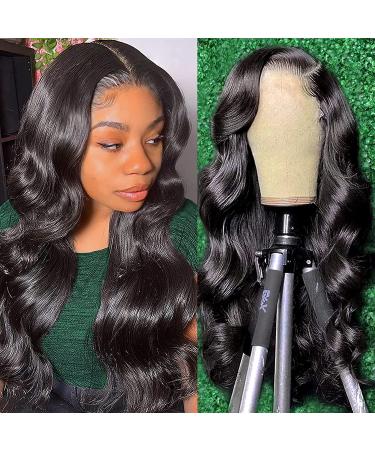 Body Wave Lace Front Wigs Human Hair 13x4 HD Lace Frontal Wigs Human Hair 26 Inch Glueless Wigs 180% Density Brazilian Virgin Human Hair Wigs For Black Women Pre Plucked With Baby Hair Natural Black 26 Inch Natural Black