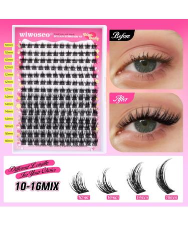 D Curl Lash Cluster Kit DIY Extension with Bond, Seal & Tweezer - 168pcs Russian Individual Eyelash Extension Set for Beginners - B-Cluster Lashes 10-16MM - Buy Online on GoSupps.com