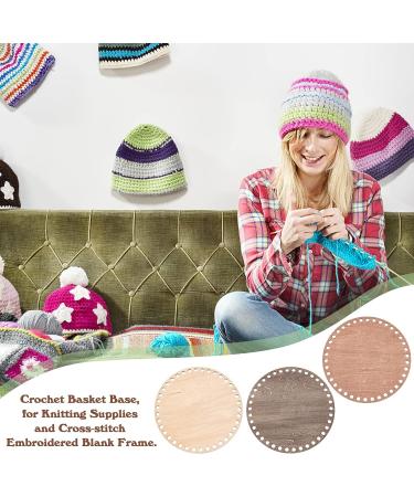 PandaHall Wooden Basket Bottoms for DIY Craft - 7.8 Round Crochet Base, Large Natural Wood Shaper for Weaving, 8mm Hole, 3 Colors - Buy Online on GoSupps.com