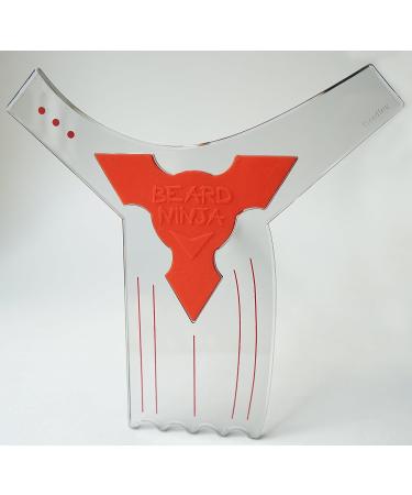 BEARD NINJA Beard Shaping Tool - Lineup & Edging Template for Goatee, Mustache, Neckline - Red - Buy Online on GoSupps.com