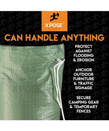 Green Empty Sand Bags with Ties 14 x 26 Bundle of 10 - Heavy Duty Woven Polypropylene for Floods, Photography, and More - Buy Online on GoSupps.com