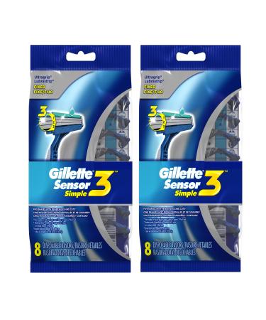 Gillette Sensor3 Simple Men’s Disposable Razors, 16 Count