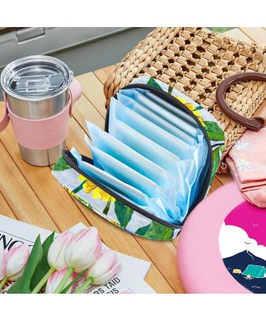 MUOOUM Sunflowers & Wildflowers Sanitary Napkin Storage Bag - Portable Menstrual Cup Pouch for Women, Teens & Nursing Pads - Multi-Colored - Buy Online on GoSupps.com