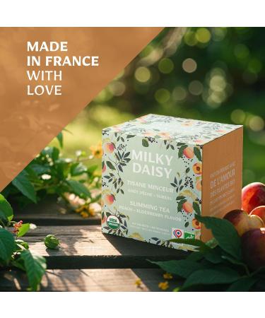 Milky Daisy - Organic Slimming Herbal Tea - Elderberry Peach Flavor - Draining and Slimming - 40 Sachets - Buy Online on GoSupps.com