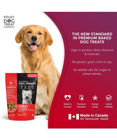 Vitality Dog Turkey with Cranberries - Premium Baked Dog Treats - Training Treats for Dogs Pet Treats Dog Snacks - Made in Canada Grain Free Human Grade 400g / 14.1oz Turkey with Cranberries 400 g (Pack of 1) - Buy Online on GoSupps.com