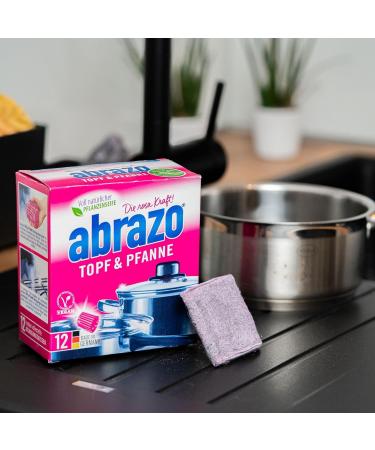 Buy Abrazo Pot & Pan Cleaning Pillows - 12 Vegan Plant Soap Sponges for Pots Grills & Ovens - Buy Online on GoSupps.com