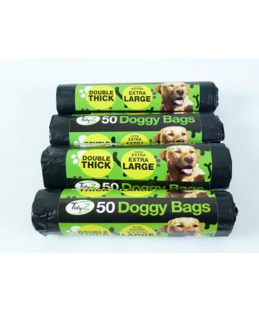 Tidyz 200 x Extra Large Super Strong Doggy bags (4 x 50) Black 50 count (Pack of 4) - Buy Online on GoSupps.com