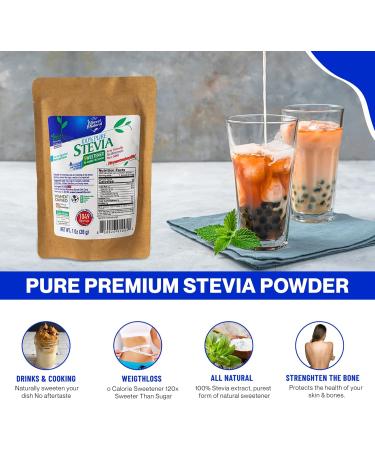 Stevia Powder 100% Pure 2 Oz | Green Leaf Extract | 2098 Servings | Zero Calorie & Keto Friendly - Buy Online on GoSupps.com