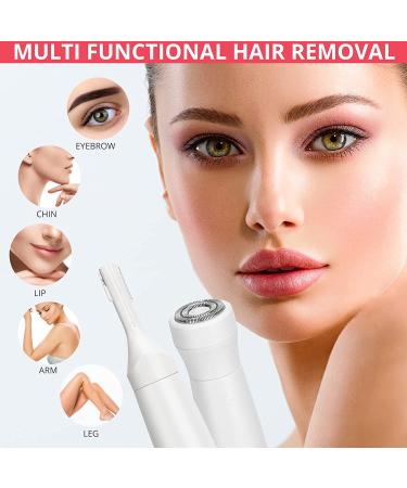 2-in-1 USB Rechargeable Eyebrow Trimmer & Facial Hair Removal Kit for Women - Painless Hair Remover for Face, Peach Fuzz, Lips, Body - Chin, Arms - Buy Online on GoSupps.com