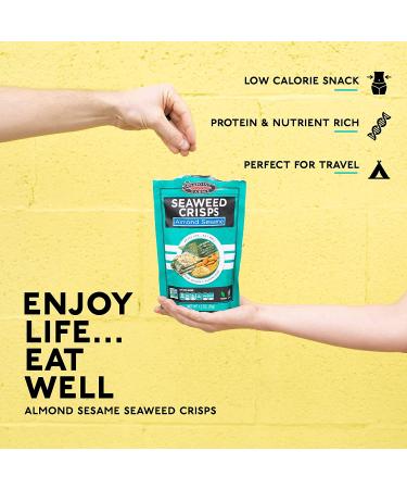 Seapoint Farms Seaweed Crisps Almond Sesame 1.2 oz. (Pack of 12) | Vegan, Gluten-Free, Kosher, Non-GMO Healthy Snack - Buy Online on GoSupps.com