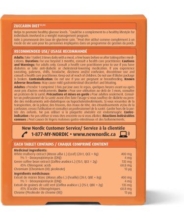 New Nordic Zuccarin Diet - Herbal Supplement to Support a Healthy Lifestyle - Contains White Mulberry Leaf Extract & Green Coffee Bean Extract - 60 Vegan Tablets 1 - Buy Online on GoSupps.com