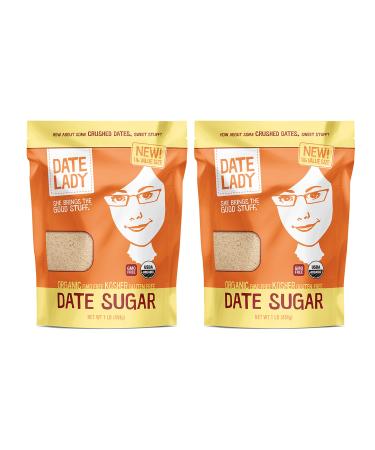 Organic Date Sugar, 1 lb | 100% Whole Food | Vegan, Paleo, Gluten-free & Kosher | 100% Ground Dates | Sugar Substitute and Alternative Sweetener for Baking | Contains Fiber from the Date (2 Bags) 2 Bags (32 Ounce)