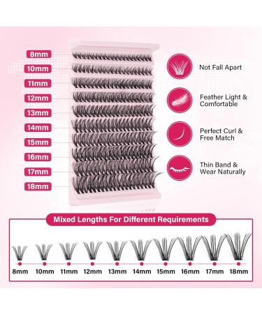PRO DIY Eyelash Extension Kit - 200 PCs 40D Cluster Lashes Adhesive & Applicator for Easy Application | Entry-Level DIY Lash Kit - Buy Online on GoSupps.com