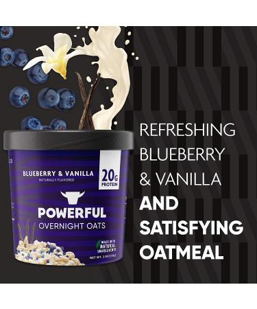 High Protein Blueberry Vanilla Overnight Oats Cup - 20g Protein, Whole Grain, Kosher - 6 Pack - Buy Online on GoSupps.com