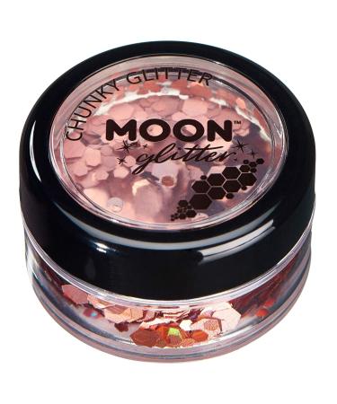 Chunky Holographic Glitter by Moon Glitter - Rose Gold - Cosmetic Festival Makeup Glitter for Face Body Nails Hair Lips - 3g - Buy Online on GoSupps.com