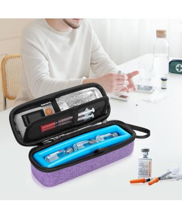 Damero Insulin Cooling Bag - Portable Diabetic Travel Pocket for Insulin Pens & Medication - Violet - Buy Online on GoSupps.com