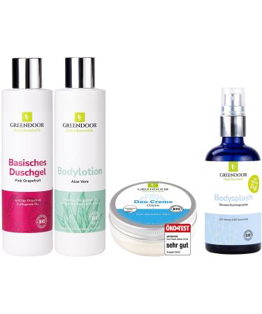 Greenendoor vacation travel set / beauty set Classic natural body lotion aloe vera & basic shower gel & deodorant combination savings natural cosmetics for the trip