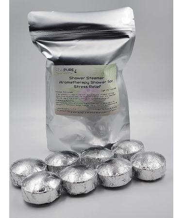 Spa Pure Stress Relief Aromatherapy Shower Bombs/Tablets - 100% Natural/Organic Essential Oils - Transform Your Shower & Mood (8 Count) - Buy Online on GoSupps.com