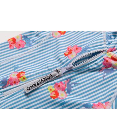 Bonverano Baby Girls Swimsuit UPF 50+ with Sun Cap, Blue Flowers, 2-3 Years - Buy Online on GoSupps.com