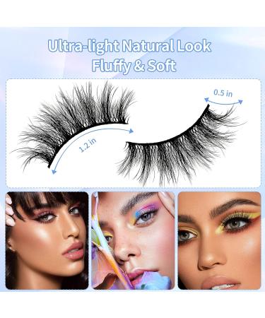 Natural Look Soft Mink False Eyelashes - 10 Pairs | Fluffy, Reusable, Flexible - Buy Online on GoSupps.com