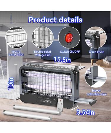 MJUM Double-Sided Electric Mosquito Trap Lamp - 20W 3500V Timer & Remote Control | Effective Insect Destruction for Home & Garden - Includes 2 Replacement Lamps - Buy Online on GoSupps.com