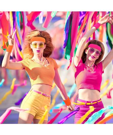 Shop Lamek 9-Stk Neon Welding Band Set - 80s Retro Headbands & Bracelets for Sports & Parties | Perfect for St. Patrick's Day - Pink Green Orange - Buy Online on GoSupps.com