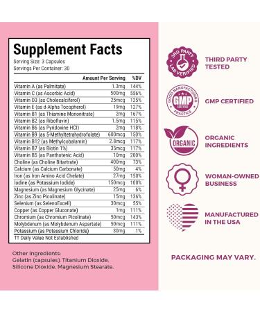 VITA-PCOS Prenatal Vitamins for Women Multivitamins with Folic Acid Iron Choline & More Essential Nutrients for Preconception Pregnancy and Baby s Development 90 Capsules 1 Month Supply - Buy Online on GoSupps.com