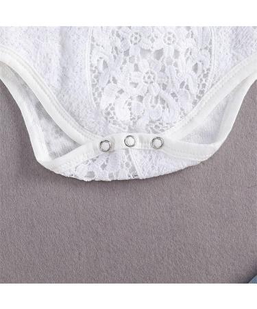 Baby Girl White Lace Ruffle Romper Top + Jeans Shorts Clothing Set 18-24 Months - Buy Online on GoSupps.com