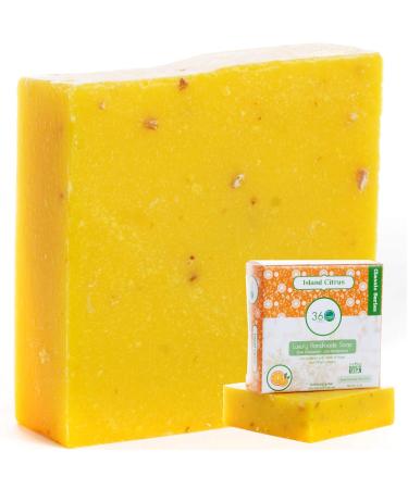 Island Citrus Handmade Men's Soap Bar - Oatmeal Scrub 5oz Castile Natural Soap Masculine Essential Oil Fragrance - Perfect for Anniversary & Wedding Gifts - Buy Online on GoSupps.com