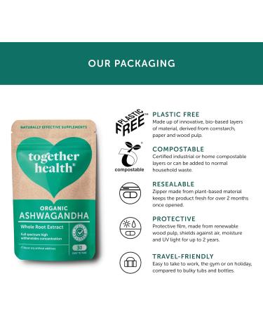 Organic KSM-66 Ashwagandha Roots Extract 30 Vegecaps | Vegan Friendly, UK Made | High Concentration Full Spectrum Formula | 100% Certified | Unflavoured - Buy Online on GoSupps.com