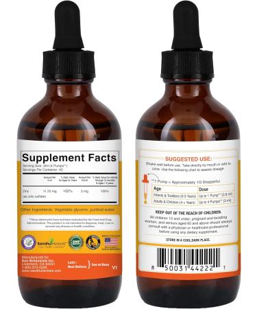 SANDHUHERBALS Moringa Capsules (120 Count) & Liquid Zinc Drops (4 Fl Oz) | Supports Immune Gut & Skin Health - Buy Online on GoSupps.com
