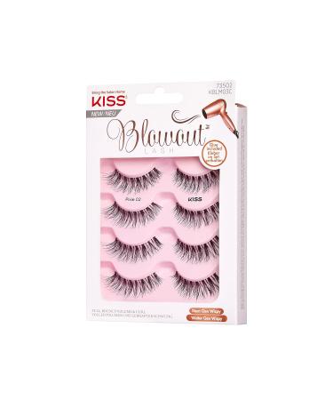 KISS Blowout Lash Collection - 4 Pairs Reusable Artificial Eyelashes with Glue | Pixie Style Multipack for Stunning Looks - Buy Online on GoSupps.com