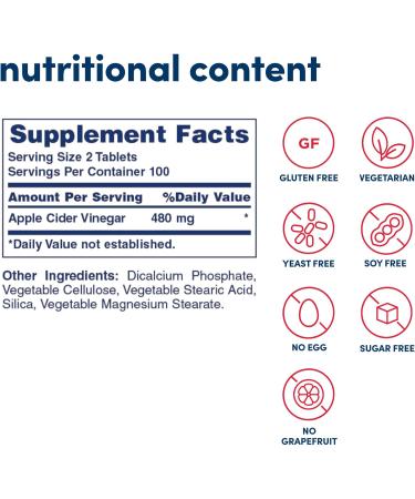 American Health Apple Cider Vinegar 200 Count - Pack of 1 | High-Quality Supplement - Buy Online on GoSupps.com